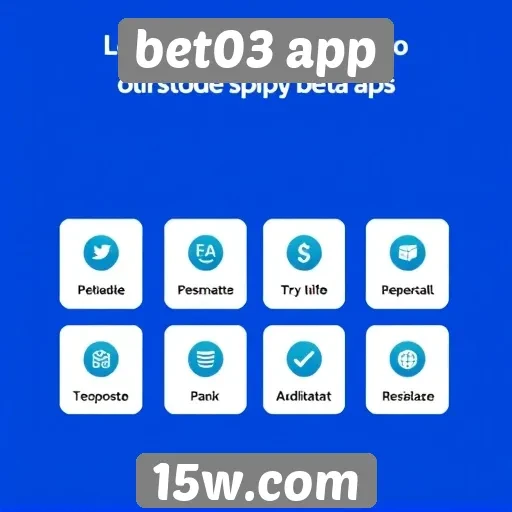 Métodos de pagamento disponíveis no bet03 app
